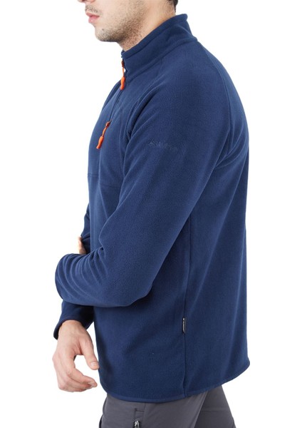 600508 Gamma Yarım Fermuarli Polar Indigo Erkek Outdoor Poları 600508-GAMMA-YARIM-FERMUARLI-POLAR-INDIGO Mavi