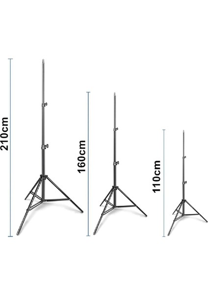 Kumandalı Youtuber Selfie LED Işıklı 210 cm Tripod 10 Inç(26 Cm) Kuaför Makyaj Işığı Tiktok Işığı