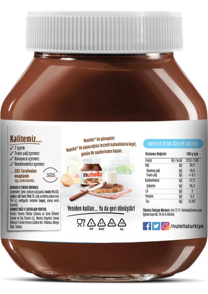 750 gr Kakaolu Fındık Kreması x 2