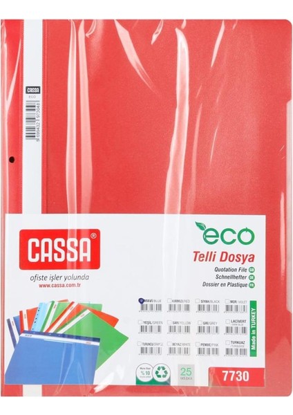 Cassa Telli Dosya Kırmızı 50'li