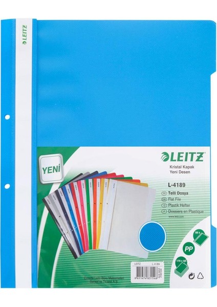 Leitz 4189 Telli Dosya 10'lu Açık Mavi