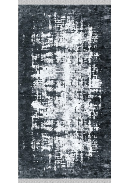 Decoser 8019 Gri Antrasit Yıkanabilir Pamuk Tabanlı Kaymaz Kilim