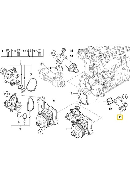 Land Rover Uyumlu Freelander 1 Febi Blok Su Flanşı