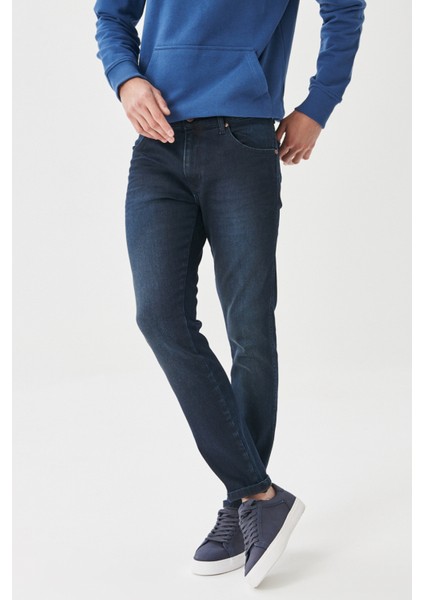 Slim Fit Dar Kesim Düşük Bel Taşlamalı Gri Esnek Larston Jean Denim Kot Pantolon