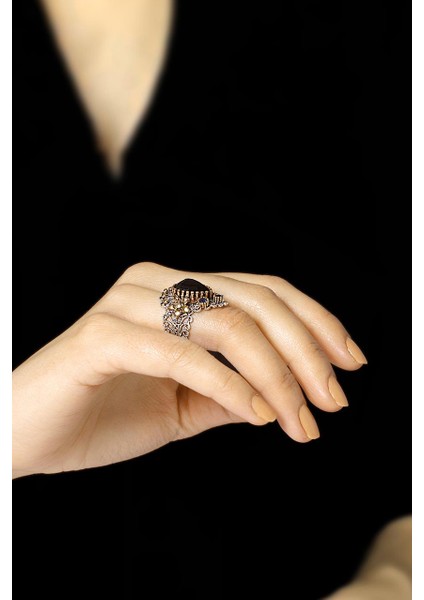 Safir Taşlı Telkari Işlemeli Gümüş Yüzük 2479 modelleri