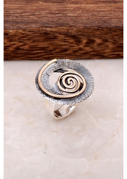 Hayal Tasarım Çekiç Dövme Elişi Gümüş Yüzük 2721