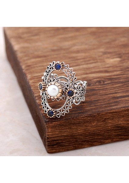 Inci Taşlı Telkari Işlemeli Gümüş Yüzük 2494 modelleri