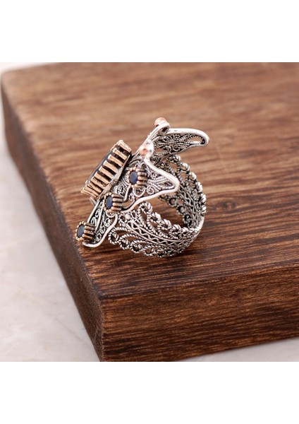 Safir Taşlı Telkari Işlemeli Kelebek Gümüş Yüzük 2498 fiyatları