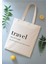 travel Baskılı Ham Bez Omuz Çantası 1