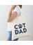 best Cat Dad Baskılı Ham Bez Çanta 1