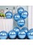 12" Krom Metalik Mavi Balon 5 Adet 1