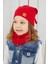 Kız Bebek Çocuk Kırmızı Ipli Şapka Bere Boyunluk Takım Rahat %100 Pamuklu Kaşkorse Yerli 2