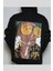 Baskılı Siyah Kapşonlu Sweatshirt 2