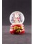 Dekoratif Yeni Yıl Noel Baba Yılbaşı Armağanı Yeni Yıl I Noel Baba Temalı Kurdele Detaylı Mini Boy Işıklı Kar Küresi 6,5 cm 2