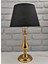 Gold Kaplama Klasik Metal Yüksek Ayaklı 30'luk Siyah Şapkalı Abajur Masa Lambası 2