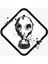Gaz Maskeli Uyarı Araç Motor ve Kask Sticker, 12 cm 1