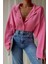Çıt Çıt Detay Crop Hırka Pembe 2