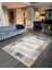 Decoser 6028 Gri Sarı Düz Desen Kaymaz Yıkanabilir Kilim 1