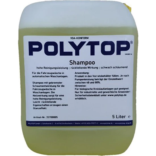 Polytop Shampoo Ph Notr Şampuan 5 Litre
