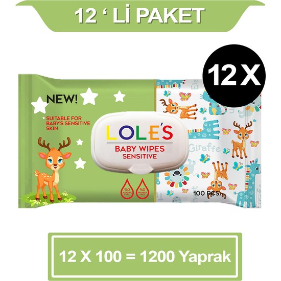 Lole's Sensitive Bebek Islak Mendil 12X100 1200 Yaprak