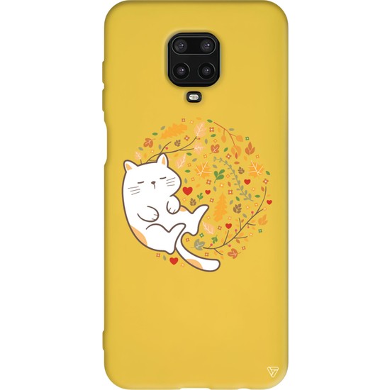 Trihed Redmi Note 9s Sarı Renkli Silikon Uyuyan Kedi Telefon Fiyatı