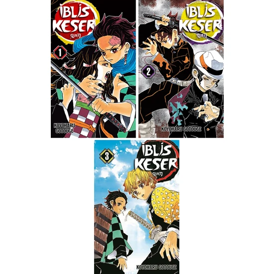 Iblis Keser (Demon Slayer) 1-2-3. Ciltler Manga Seti / Koyoharu Gotouge