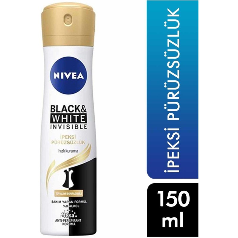 Nivea Deodorant 150 ml Kadın Invisible Black&white Ipeksi 4005900620231 Deodorant