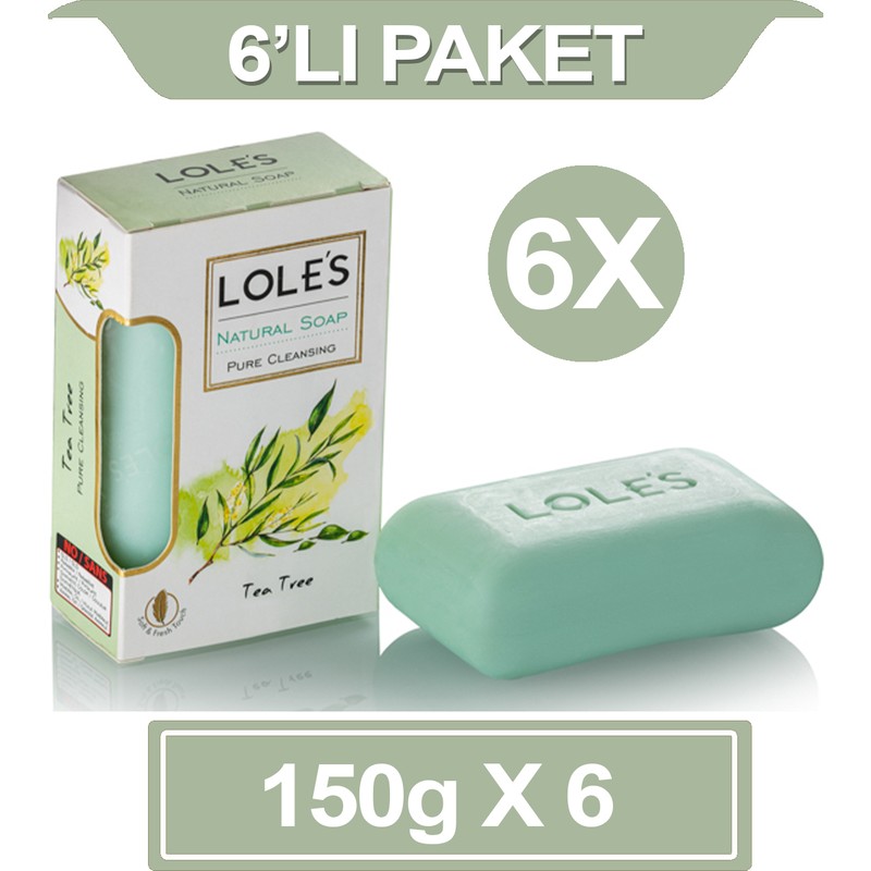 Lole's Lüks Bitkisel Çay Ağacı Yağı Sabunu Sabunu 6X150 gr