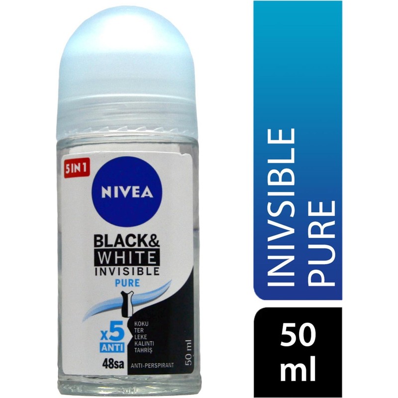 Nivea Nivea Roll On 50 ml Kadın Invisible Black & White Pure 42243229 Parfüm