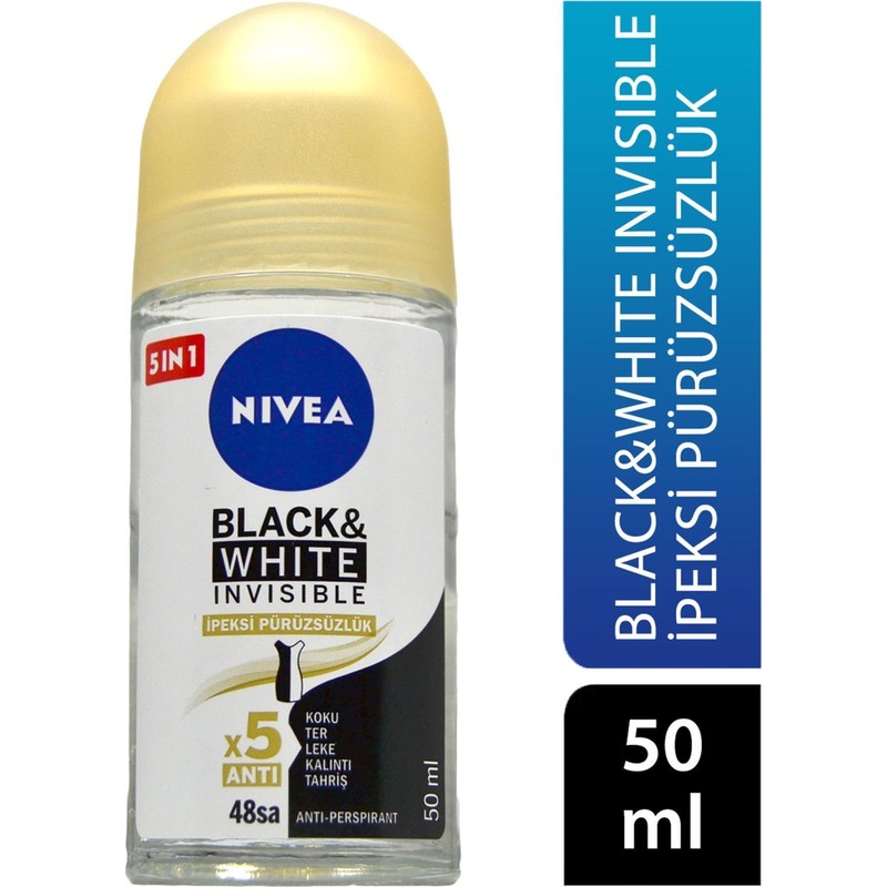Nivea Nivea Roll On 50 ml Kadın Invisible Black&white Ipeksi Pürüzsüzlük 40060484 Parfüm