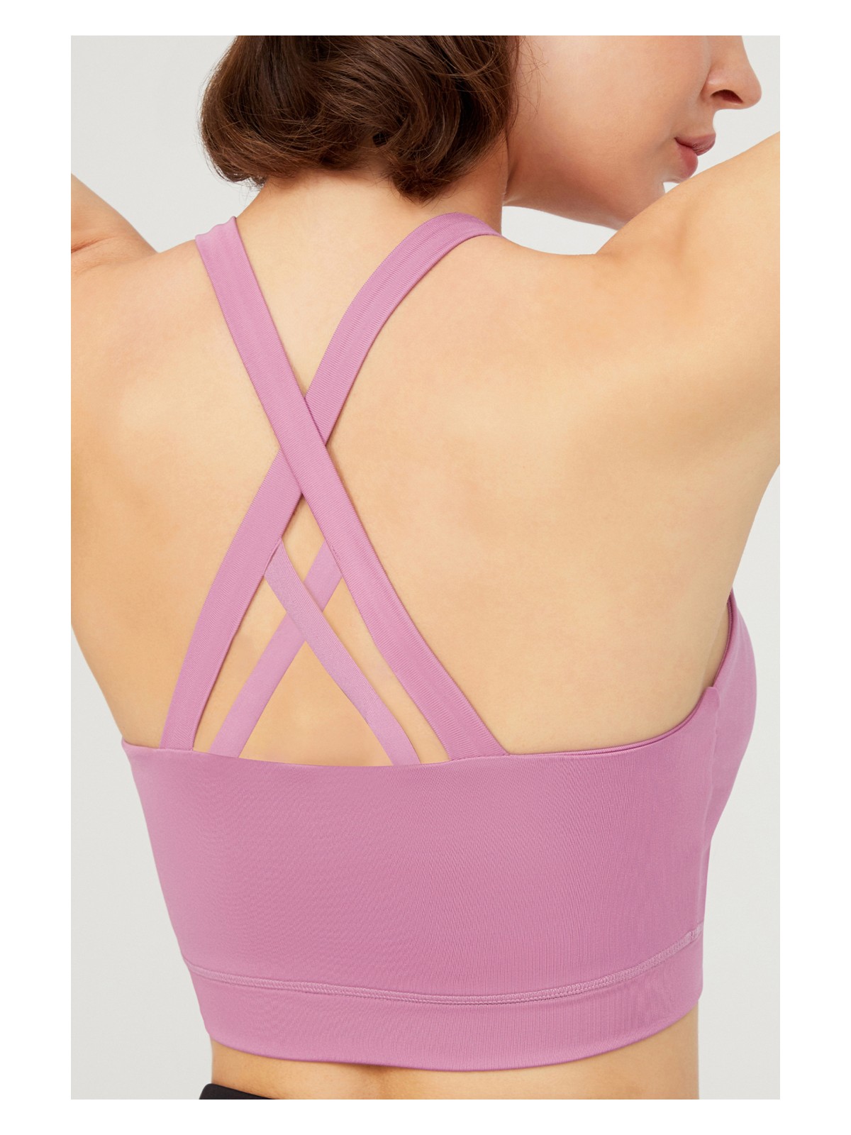 Los Ojos Siyah Hafif Destekli Sırt Detaylı Kaplı Spor Sütyeni Criss Cross - Görsel 4