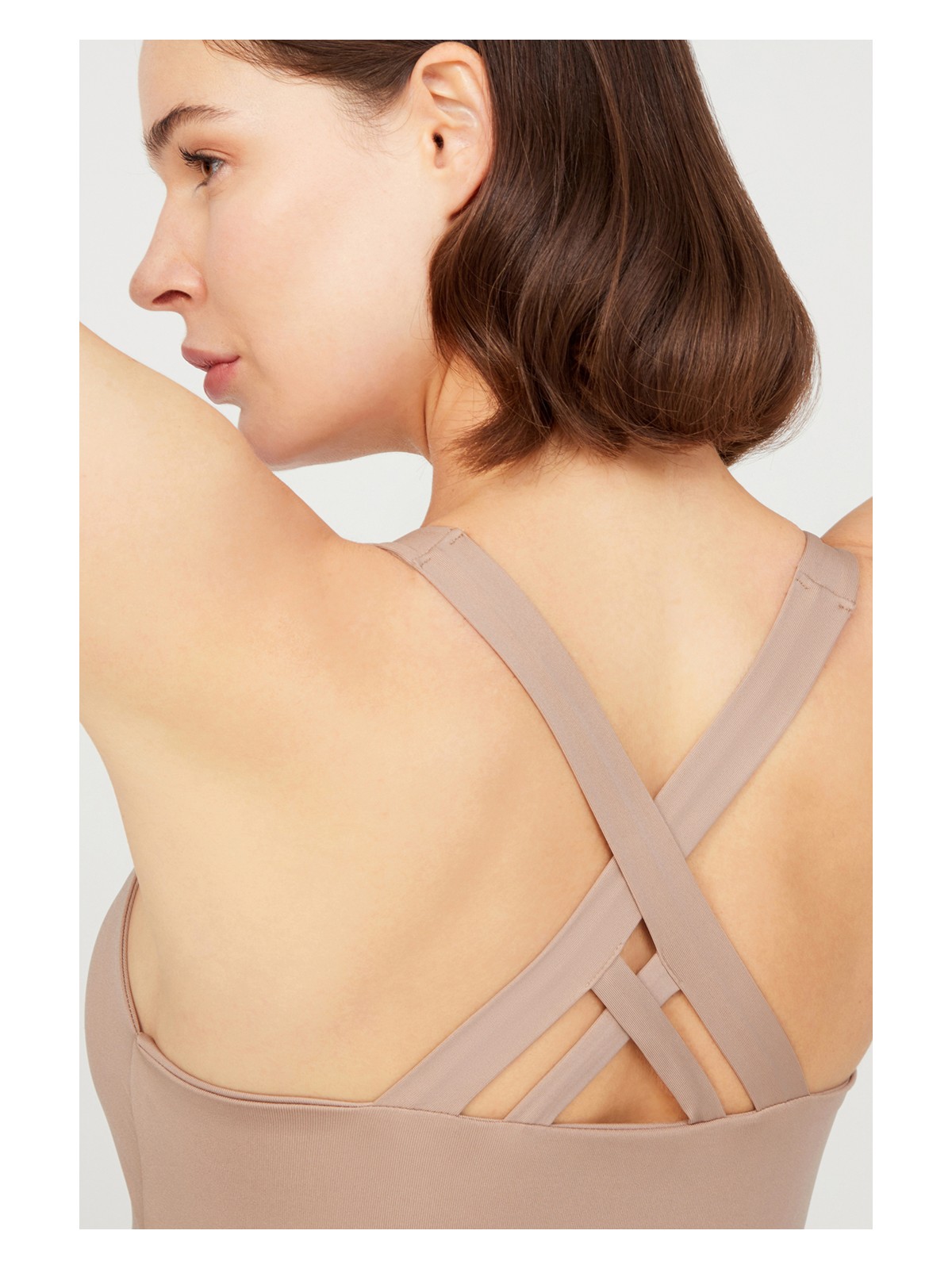 Los Ojos Siyah Hafif Destekli Sırt Detaylı Kaplı Spor Sütyeni Criss Cross - Görsel 10