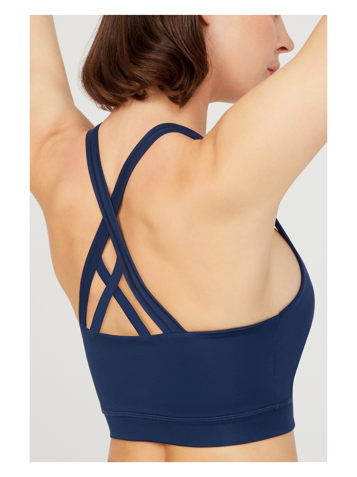 Los Ojos Siyah Hafif Destekli Sırt Detaylı Kaplı Spor Sütyeni Criss Cross - Görsel 8