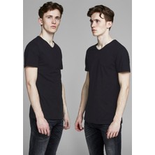 Jack & Jones Beyaz 2li Paket V Yaka Tshirt - 12133914