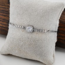 Takıhan 925 Ayar Gümüş Baget Taşlı Kadın Bileklik