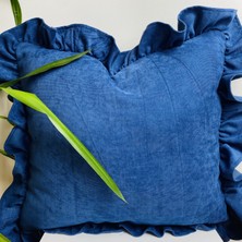 Softline Lacivert Fırfırlı Kırlent Kılıfı