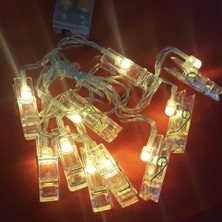 10LU Işıklı Renk Değiştiren Fotoğraf Mandalları