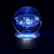 Sinerji Shop 3D Işıklı Gezegen Cam Küre Dekoratif Hediyelik