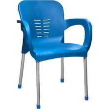 Romanoset Plastik Romanoset Paris Mavi Demir Ayaklı Plastik Sandalye 4 Lü Set