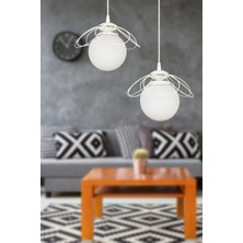 Begüsa Alaca 2'li Avize Beyaz Beyaz Cam