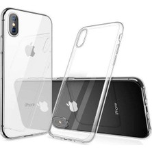 Newface Apple iPhone x Lüx Şeffaf Silikon Kılıf + 5d Ekran Koruyucu Tam Kaplayan Cam