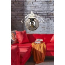 Begüsa Alaca Tekli Avize Beyaz Füme Cam