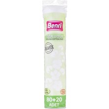 Benri Organik Makyaj Temizleme Pamuğu 80+20 Adet  Makyaj Temizleyici
