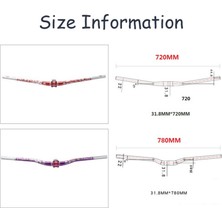 Strade Store Alüminyum Alaşım Yokuş Aşağı Dağ Bisikleti Gidon 31.8mm * 720 / 780MM Bisiklet Parçaları Mor 780MM