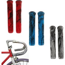 Strade Store Çifti Bisiklet Sapları Mtb Bmx Kaymaz Bisiklet Gidon Kilit Kavrama 1 Pair Mavi-Siyah