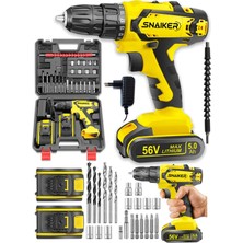 Snaiker Alman Cooper 12 V Darbeli Çift Metal Şanzuman Bakır Sargili Şarjlı Çift Akülü Vidalama Matkap