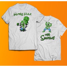 Remonz Hulk Simpsons Baskılı %100 Pamuk Oversize T-Shirt Büyük Beden Tişört