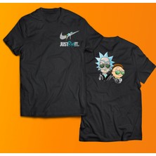 Remonz Just Rick It Baskılı %100 Pamuk Oversize T-Shirt Büyük Beden Tişört