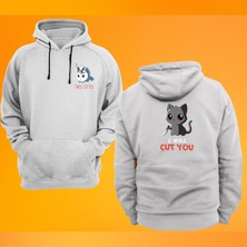 Remonz I Will Cut You Siyah Baskılı Fermuarsız Kapüşonlu Sweatshirt