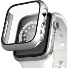 Microsonic Apple Watch Series 7 45MM Kılıf Matte Premium Slim Watchband Gümüş